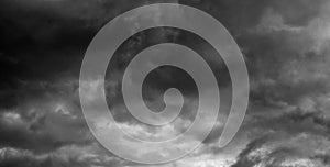 Black and white clouds and sky