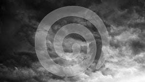 Black and white clouds and sky