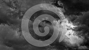 Black and white clouds and sky