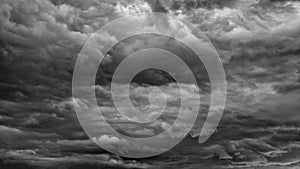 Black and white clouds and sky