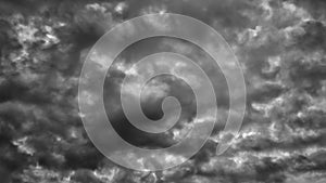 Black and white clouds and sky