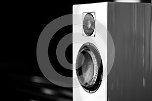 Black and white color music speakers background