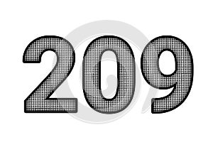 Black and white color number 209