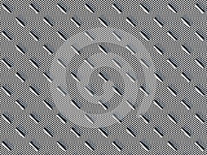Black and white colored capsules on black and white tiled background, symmetrically arranged next to each other