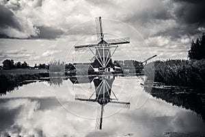 Black And White Colors At The Hoog And Groenland Mill At Loenersloot The Netherlands 12-10-2020