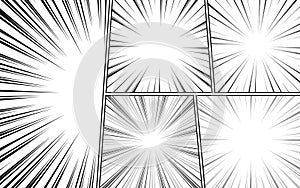 black and white comic book page panel background. vector illustration