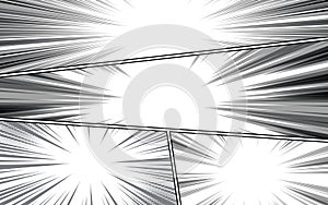 black and white comic book page panel background. vector illustration