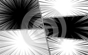 black and white comic book page panel background. vector illustration