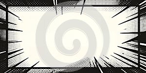 Black and white comic book style frame