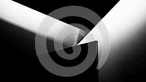 Black and white composition featuring sharp geometric shapes