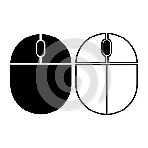 Black and white computer mouse icons side by side