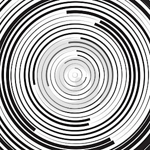 Black and white concentric line circle background or ripple effect photo