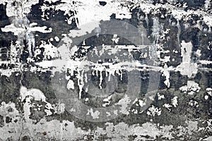 Black And White Concrete Wall With Damaged Plaster Layer Background