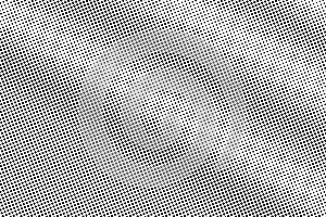 Black on white contrast halftone texture. Dotted vector background. Diagonal dotwork gradient