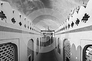 Black and White Corridors of Hawa Mahal Palace (Palace of Winds), Jaipur