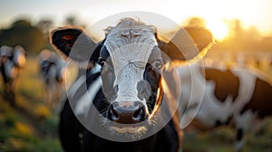 Black and White Cow Standing in Field