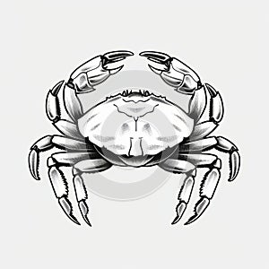Black And White Crab Illustration For Brand Logo Design