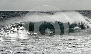 Black and White Crashing Waves photo