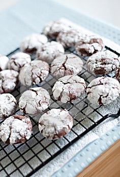 Black and white crinkle cookies