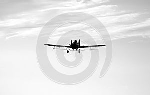 Black and White Crop Duster Airplane