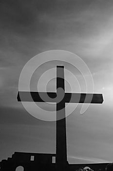 Black and white cross photo