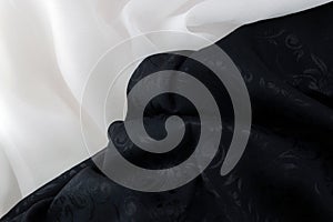 Black and white crumpled canvas