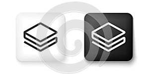 Black and white Cryptocurrency coin Stratis STRAT icon isolated on white background. Physical bit coin. Digital currency photo