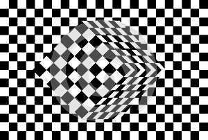 Black and white cube optical illusion