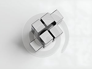 black and white cube puzzle minimalistic design geometric object