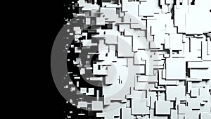 Black and white cubes screen wipe transition