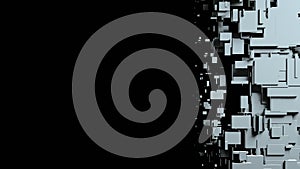 Black and white cubes screen wipe transition