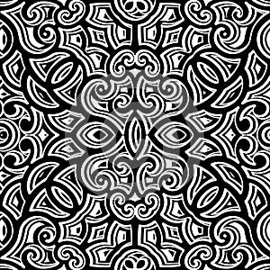 Black and white curly pattern