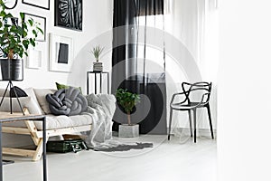 Black and white curtains