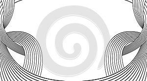Black and white curved line stripe background