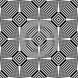 Black and white curved seamless pattern