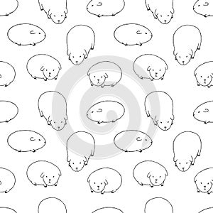 Black and White Cute Zoo Seamless Pattern