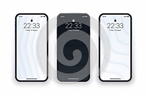 Black And White 3D Layered Dynamic Structure Wallpapers On Isolated Mobile Phone