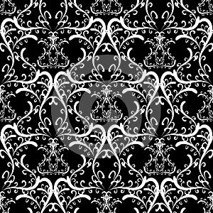 Black and white damask ornaments.