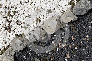 Black and White Decorative Garden Stones