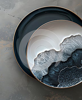 Designer plate on table