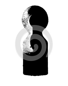 black and white detail of a keyhole vectorized