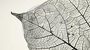 Black and White Detailed Leaf Vein Texture