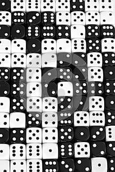 Black and white dice background photo