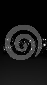 Black and White Dice on a Black background, 3d render