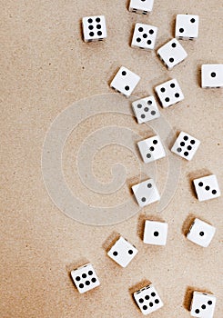 black and white dice on neutral surface