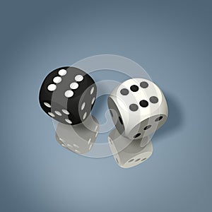 Black and white dice win combination