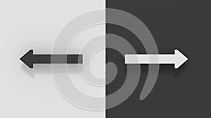 Black and white directions and/or  options