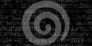 Black and White Dna Data Code Background.