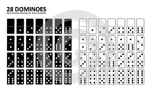 Black and white domino full set