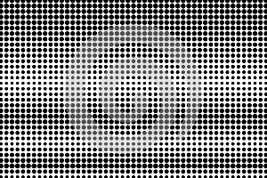 Black and white dotted gradient. Contrast half tone background.